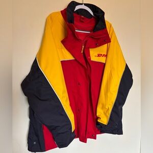 Vtg DHL Full Zip Delivery Windbreaker Men’s Jacket 2XL/3XL Reflective Waterproof
